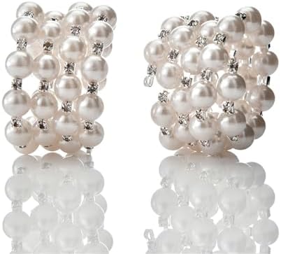 Pearl Napkin Rings Set of 6 for Farmhouse and Events