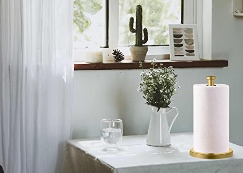 Gold Paper Towel Holder with Weighted Base