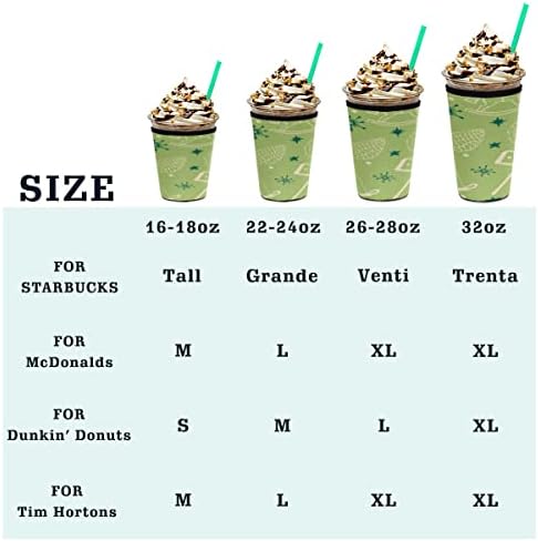 Candle Christmas Tree Iced Coffee Sleeve for 30-32 Oz Reusable Cups