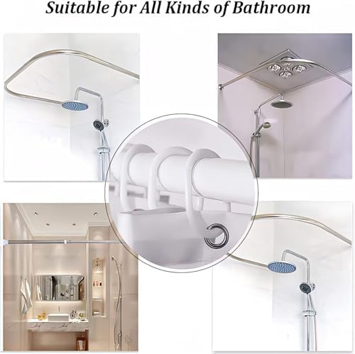 AZHM Family Shower Curtain Set with Rugs and 12 Hooks