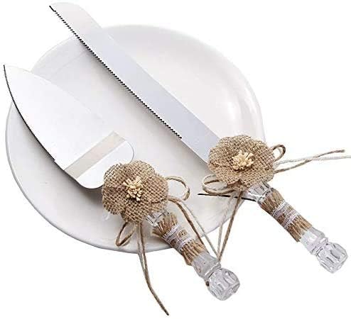 Tang Song Set of 2 Rustic Wedding Cake Knife and Serving Set