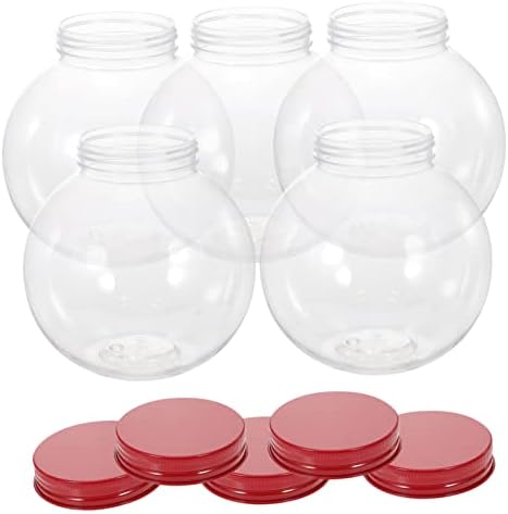 Operitacx 5Pcs Christmas Candy Jar Ball Shaped Packaging Bottles for Treats