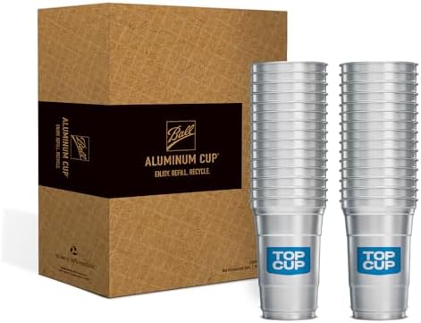 Top Cup by Ball 20 Ounce 30 Count Reusable Aluminum Party Cups