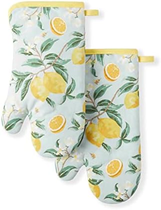 Martha Stewart Lemon Whimsy Oven Mitt 2 Pack Set