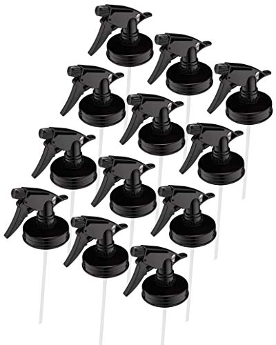 Jarmazing Mason Jar Sprayer Lids - 12 Pack - Black