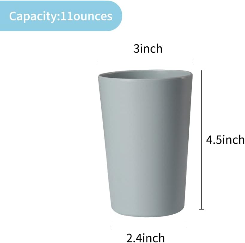 Bathroom Tumbler 11 Ounce Durable Drink Cup 2 Pieces