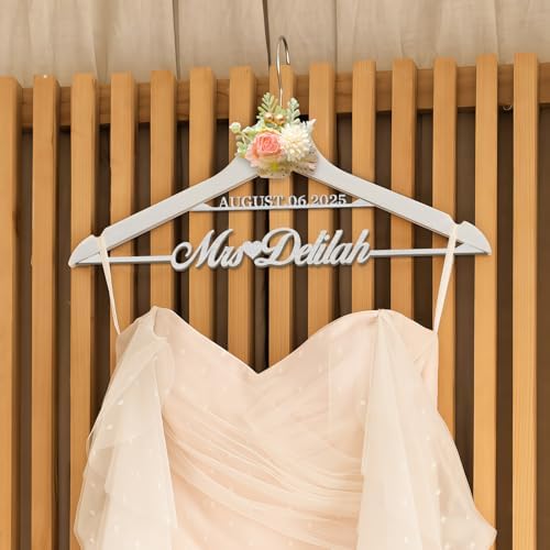 Custom Wooden Wedding Dress Hanger for Bride and Bridesmaid