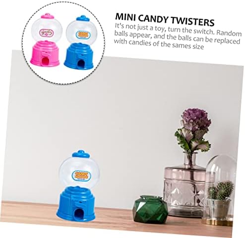 Mini Gumball Machine Candy Dispenser 2-Piece Set for Kids