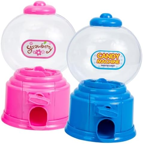 Mini Gumball Machine Candy Dispenser 2-Piece Set for Kids