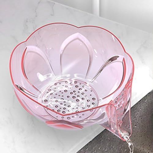 HEVIRGO Pink Colander Multifunctional Kitchen Strainer