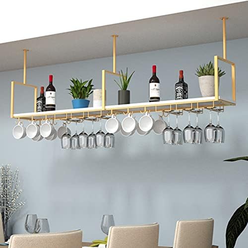 KOHARA Wall Mounted Wine Rack with Two Cup Holders