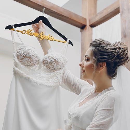 Custom Wooden Wedding Dress Hanger for Bride and Bridesmaid