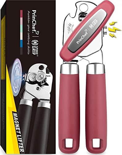 PrinChef Manual Can Opener with Magnet - Red