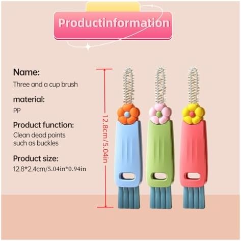 3 in 1 Cup Lid Cleaning Brush Set Red