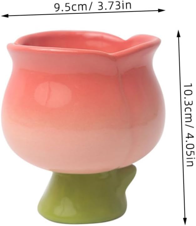 Showeroro Ceramic Dessert Cup with Footed Design