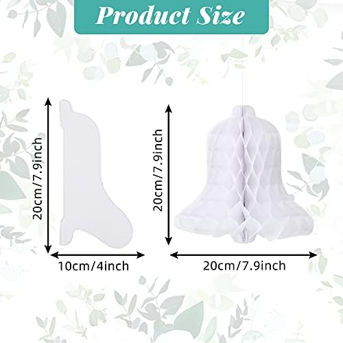 Leitee 12 Piece White Honeycomb Paper Bells