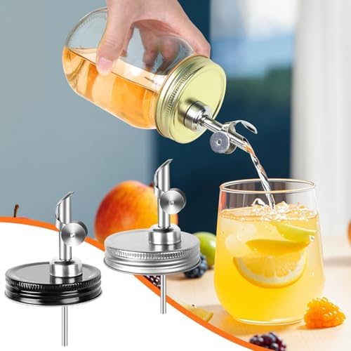 Auto Flip Dispenser Spouts for Mason Jars Black