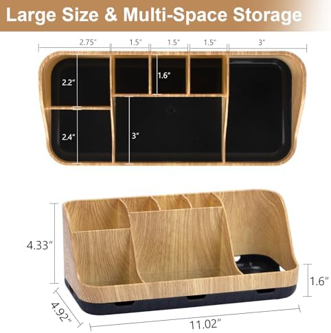 GFWARE 7 Slot Wood Toothbrush Holder Organizer