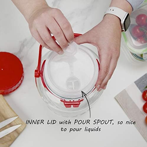 1 Gallon Glass Jar With Airtight Lid For Canning And Storage