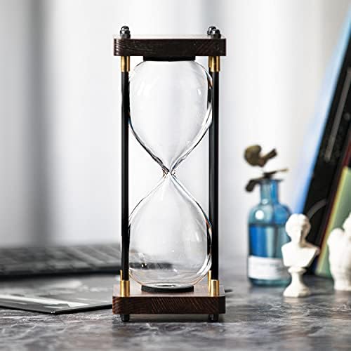 Fillable Hourglass Timer with Black Wooden Frame 1