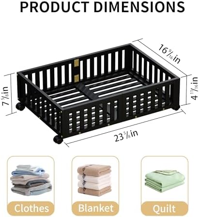 Bamboo Under Bed Storage with Wheels 2 Pack
