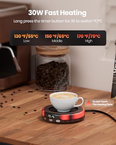 Gaiatop Coffee Mug Warmer with 3 Temperature Settings and LED Display