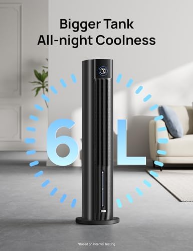 Dreo Tower Fan for Bedroom 43 2025 Upgrade Black