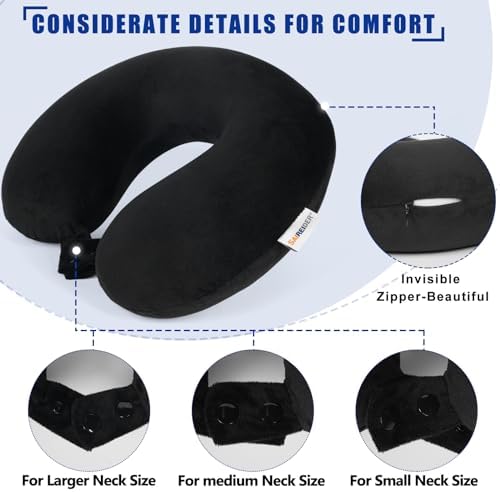 SAIREIDER Memory Foam Travel Pillow with Adjustable Cover