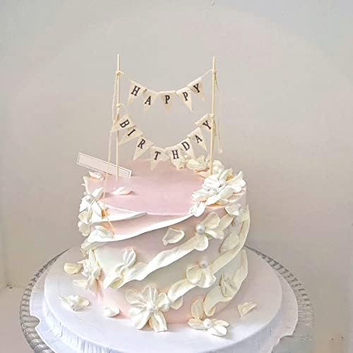 Happy Birthday Cake Topper with Wood Poles