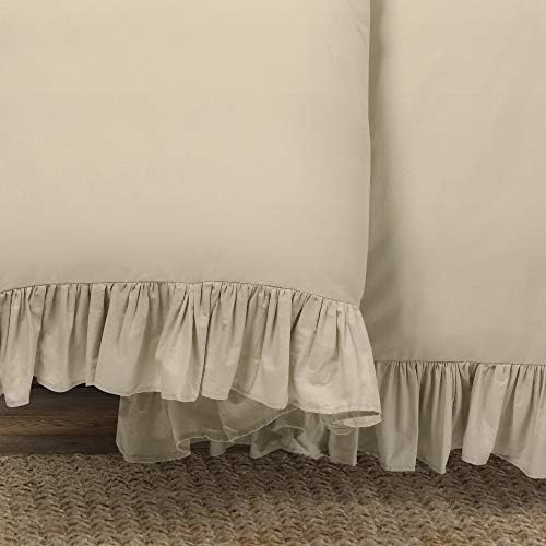 Lush Decor Reyna Soft Knitted Ruffle Blanket King Wheat