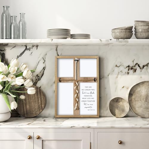 Matthew 196 Unity Cross Wedding Sign 15x10 Wood