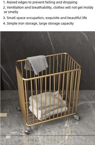 Floor Standing Storage Rack With Wheels and Laundry Basket