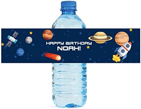 DesignThatSign 100 Space Theme Water Bottle Labels