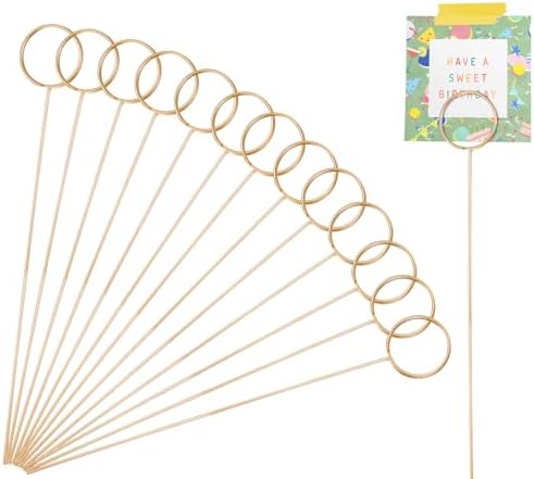 YUXIANLB 40 Pcs Gold Metal Wire Floral Place Card Holders