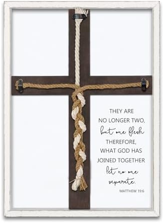 Matthew 196 Unity Cross Wedding Sign Wall Decor White