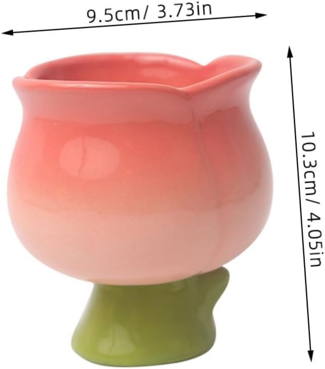 Floral Ceramic Dessert Bowl with Highfoot Design