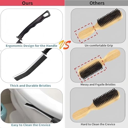 Crevice Cleaning Brush 2 Pcs - Stiff Bristle for Kitchen Bathroom Windows