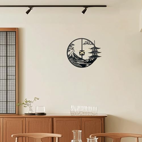 Japanese Wall Clock Unique Samurai Art Decor 15x13x14 Inches