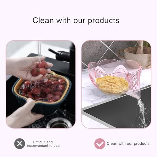 HEVIRGO Pink Colander Multifunctional Kitchen Strainer
