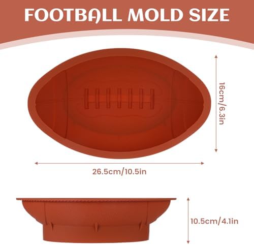Football Cake Pan 105in Nonstick 3D Silicone Mold for Baking