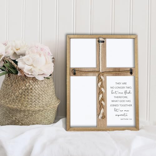 Matthew 196 Unity Cross Wedding Sign 15x10 Wood