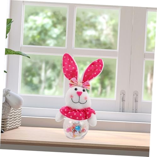 SUPVOX Transparent Bunny Candy Jar for Easter Treats