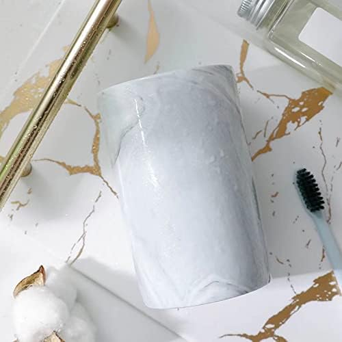 Marble Ceramic Mug Stylish Toothbrush Holder Modern Bathroom Accessory