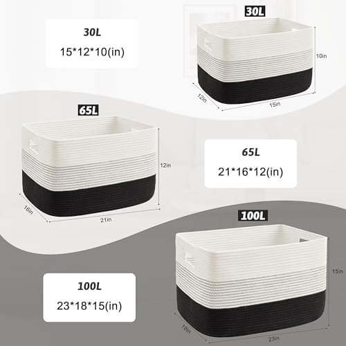 Artfeel Cotton Rope Laundry Basket for Decor