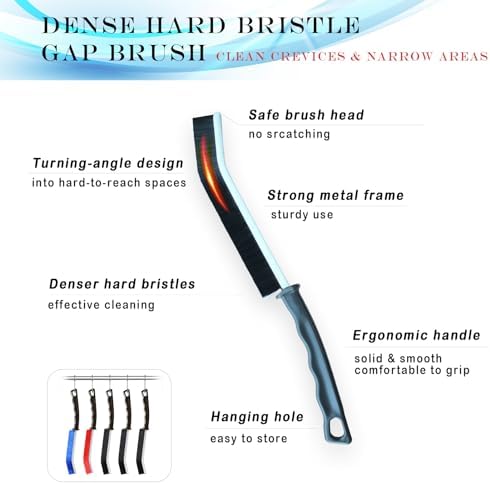 OILONG Hard Bristle Crevice Cleaning Brush 5Pack