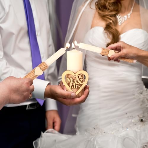 Rustic Unity Candles Set for Wedding Ceremony
