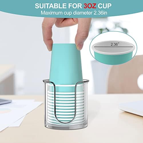 BYAWAY Compact Cup Dispenser for Bathroom Vanity 2 Pack