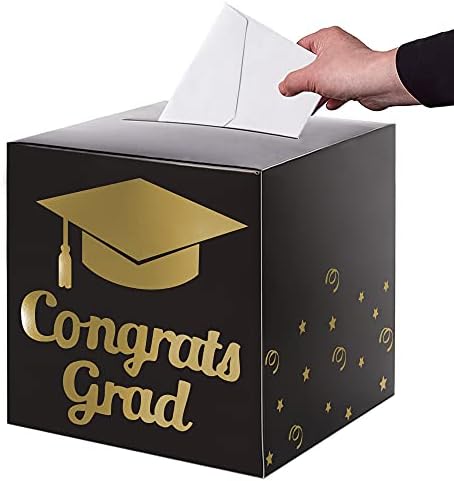 Graduation Card Box Holder Black Foldable