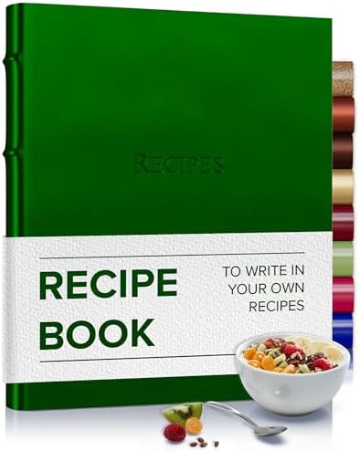 Gallery Leather Recipe Holder Book - 3 Ring Binder with Plastic Sleeves
