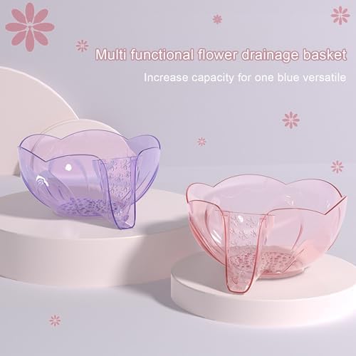 HEVIRGO Pink Colander Multifunctional Kitchen Strainer